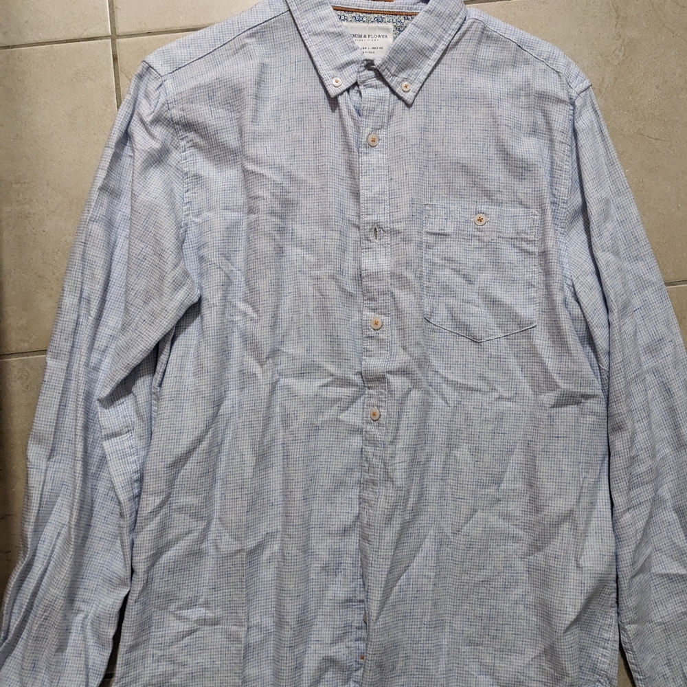 Denim and Flower Dress Shirt